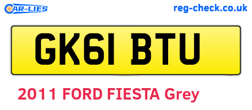 GK61BTU are the vehicle registration plates.