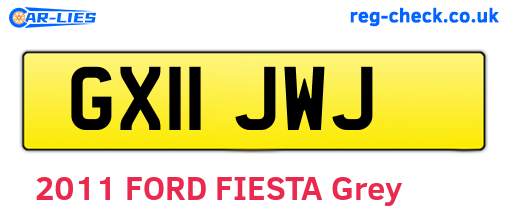 GX11JWJ are the vehicle registration plates.
