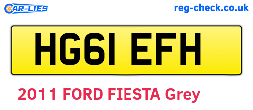 HG61EFH are the vehicle registration plates.