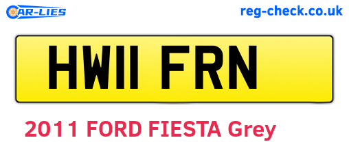 HW11FRN are the vehicle registration plates.