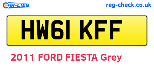 HW61KFF are the vehicle registration plates.