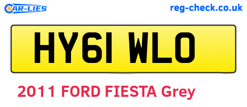HY61WLO are the vehicle registration plates.