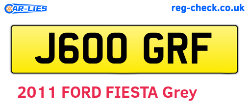 J600GRF are the vehicle registration plates.