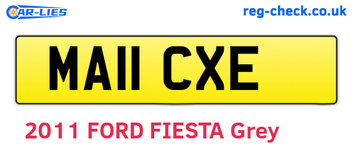 MA11CXE are the vehicle registration plates.