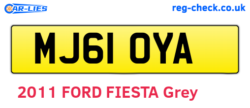 MJ61OYA are the vehicle registration plates.
