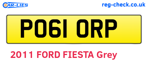 PO61ORP are the vehicle registration plates.