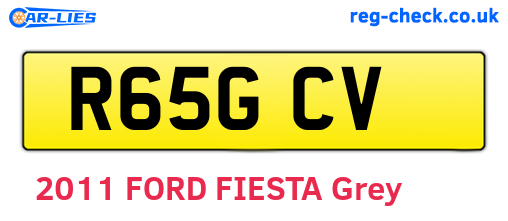 R65GCV are the vehicle registration plates.