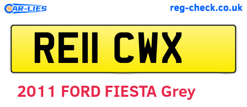 RE11CWX are the vehicle registration plates.