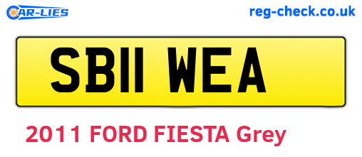 SB11WEA are the vehicle registration plates.