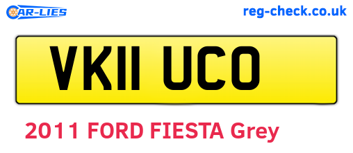 VK11UCO are the vehicle registration plates.