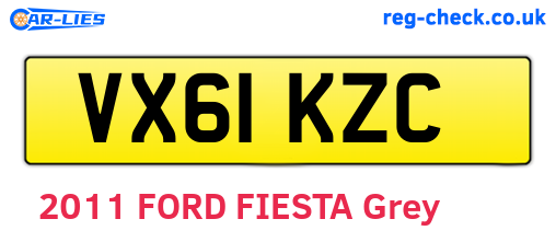 VX61KZC are the vehicle registration plates.