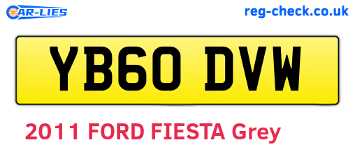 YB60DVW are the vehicle registration plates.