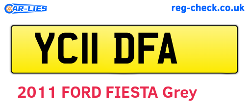 YC11DFA are the vehicle registration plates.