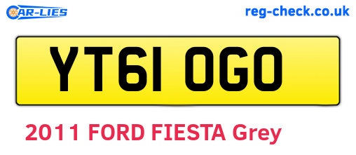 YT61OGO are the vehicle registration plates.