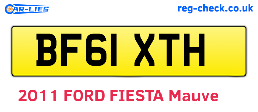 BF61XTH are the vehicle registration plates.