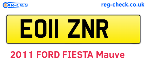 EO11ZNR are the vehicle registration plates.