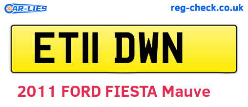 ET11DWN are the vehicle registration plates.