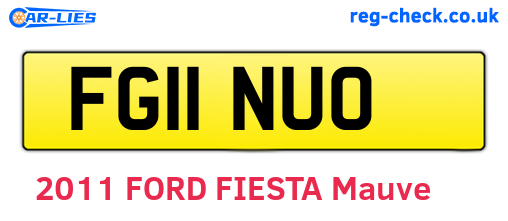 FG11NUO are the vehicle registration plates.
