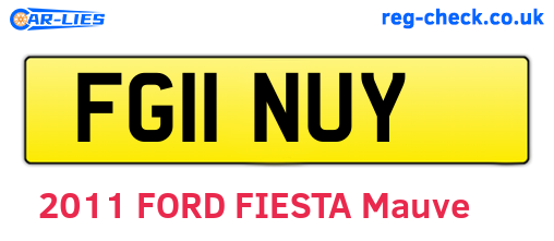 FG11NUY are the vehicle registration plates.