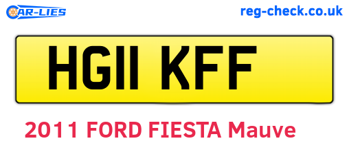 HG11KFF are the vehicle registration plates.
