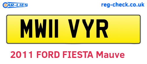 MW11VYR are the vehicle registration plates.
