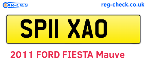 SP11XAO are the vehicle registration plates.