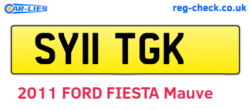 SY11TGK are the vehicle registration plates.