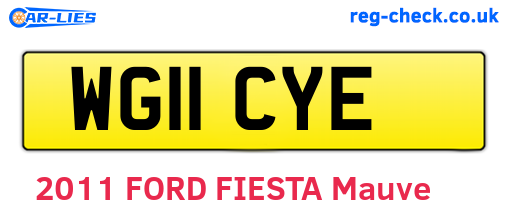 WG11CYE are the vehicle registration plates.