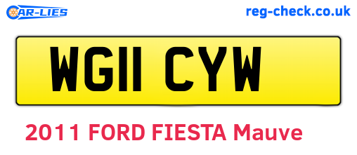 WG11CYW are the vehicle registration plates.