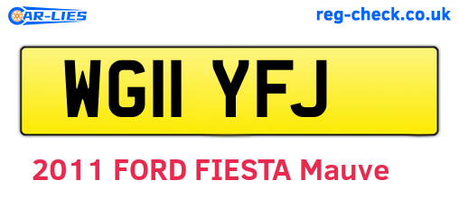 WG11YFJ are the vehicle registration plates.
