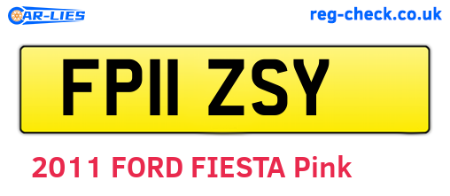 FP11ZSY are the vehicle registration plates.