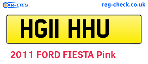 HG11HHU are the vehicle registration plates.