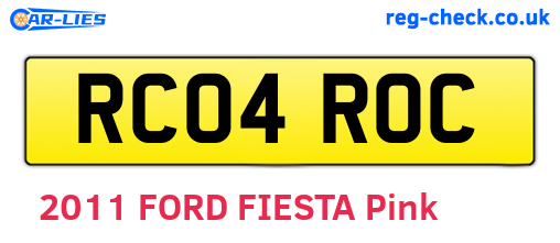 RC04ROC are the vehicle registration plates.