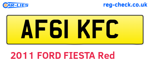 AF61KFC are the vehicle registration plates.