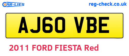AJ60VBE are the vehicle registration plates.