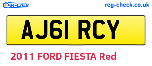 AJ61RCY are the vehicle registration plates.