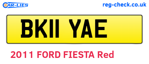 BK11YAE are the vehicle registration plates.