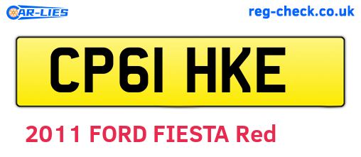CP61HKE are the vehicle registration plates.