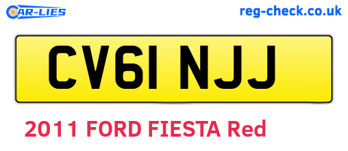 CV61NJJ are the vehicle registration plates.