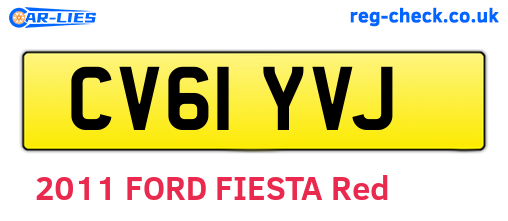 CV61YVJ are the vehicle registration plates.