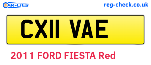CX11VAE are the vehicle registration plates.