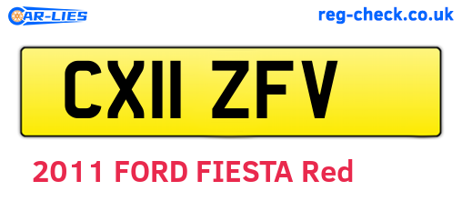CX11ZFV are the vehicle registration plates.