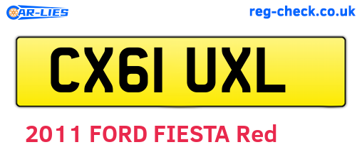 CX61UXL are the vehicle registration plates.