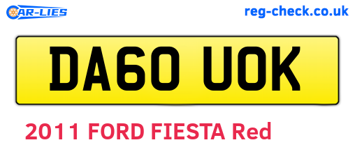 DA60UOK are the vehicle registration plates.