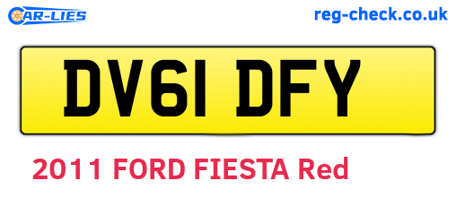 DV61DFY are the vehicle registration plates.