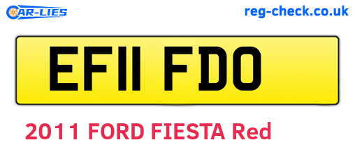 EF11FDO are the vehicle registration plates.