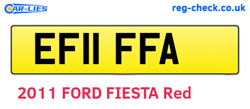 EF11FFA are the vehicle registration plates.