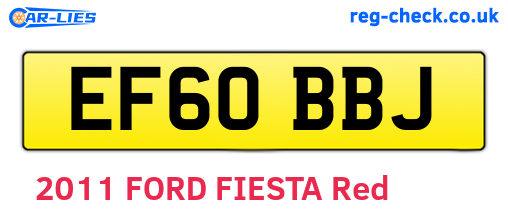 EF60BBJ are the vehicle registration plates.