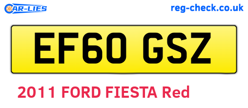 EF60GSZ are the vehicle registration plates.