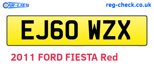 EJ60WZX are the vehicle registration plates.